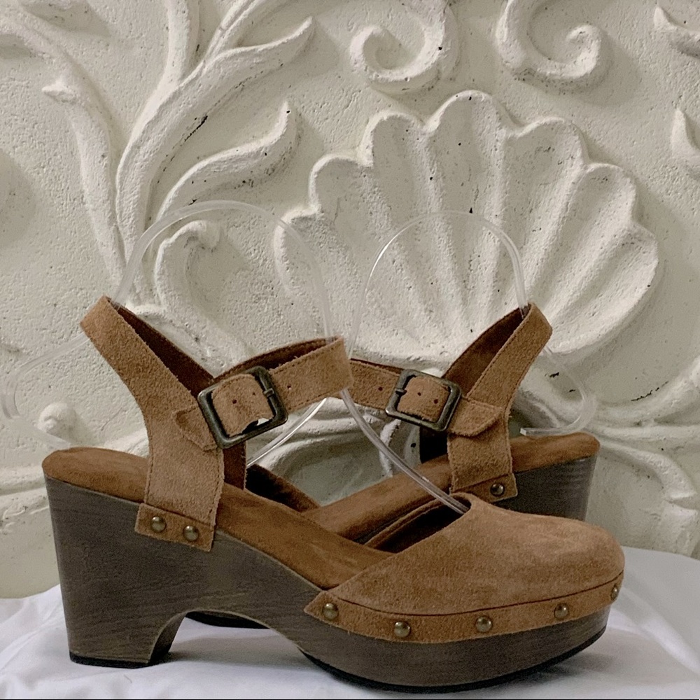 Brown Leather Clogs Mule NWOT